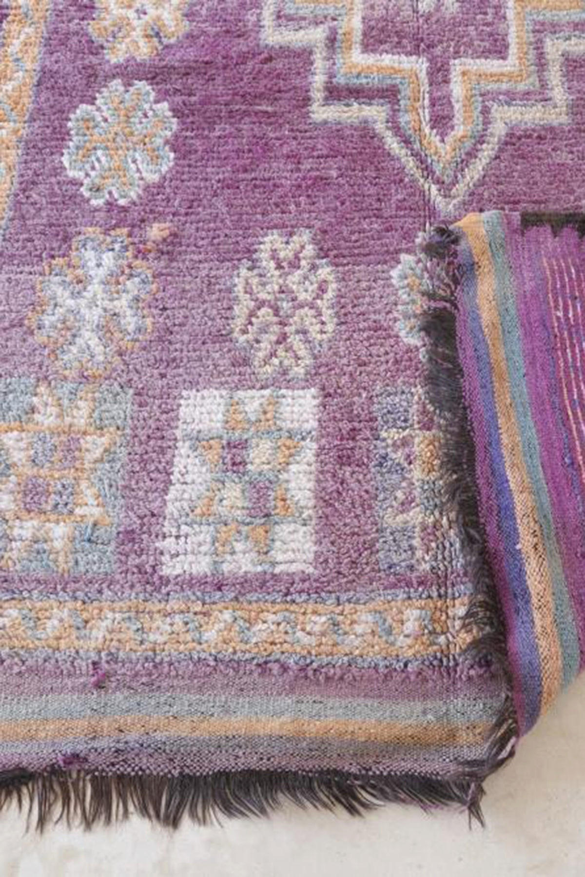 BERBERTEPPICH aus reiner Wolle 167x 306 cm - Lila, Naturmaterialien (167/306cm) - AFK Living