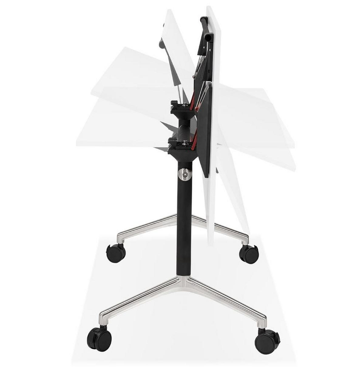 SCHREIBTISCH Klappbar Mit Rollen Faltbar Mobil ZENIXA, Weiß 160x80x73 cm - Schwarz/Weiß, Holz/Metall (80/160/73cm) - KADIMA DESIGN