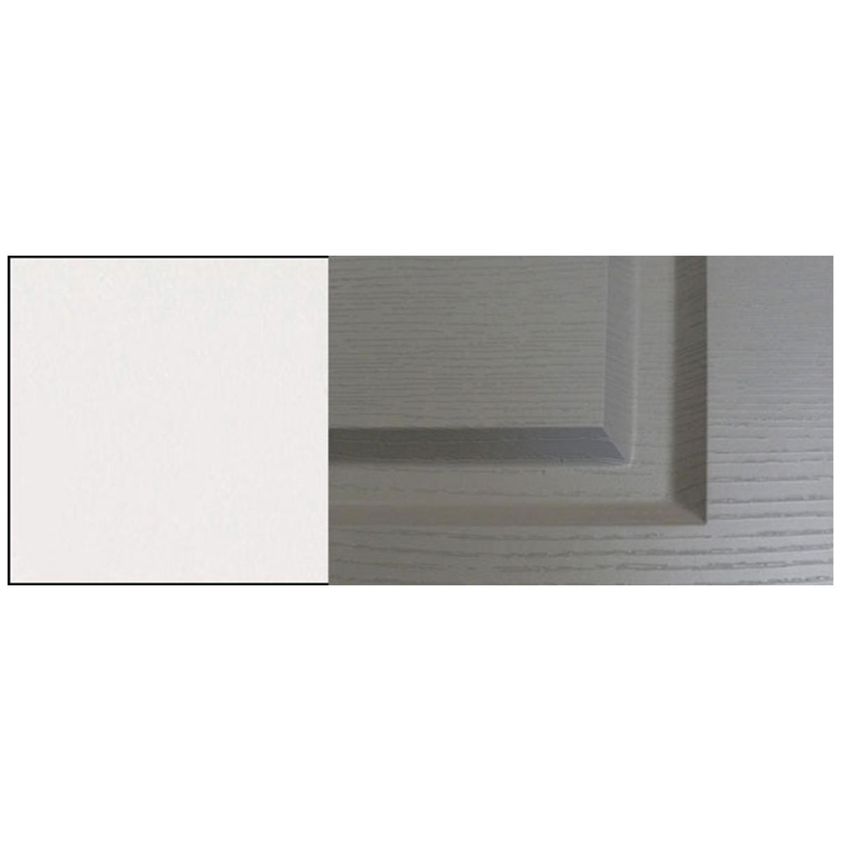 WINKELKÜCHE Elbing grey stone matt / weiß matt 9-teilig mit Vollauszug (REJS Comfort Box) - Weiß/Grau, Holzwerkstoff/Metall (275/228/186cm) - Feldmann-Wohnen