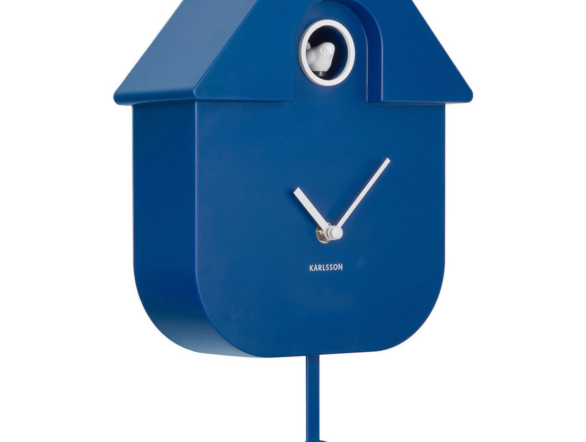 WANDUHR Modern Cuckoo Blau 8.5/21.5/41 cm - Dunkelblau, Kunststoff (21.5/41/8.5cm) - Karlsson