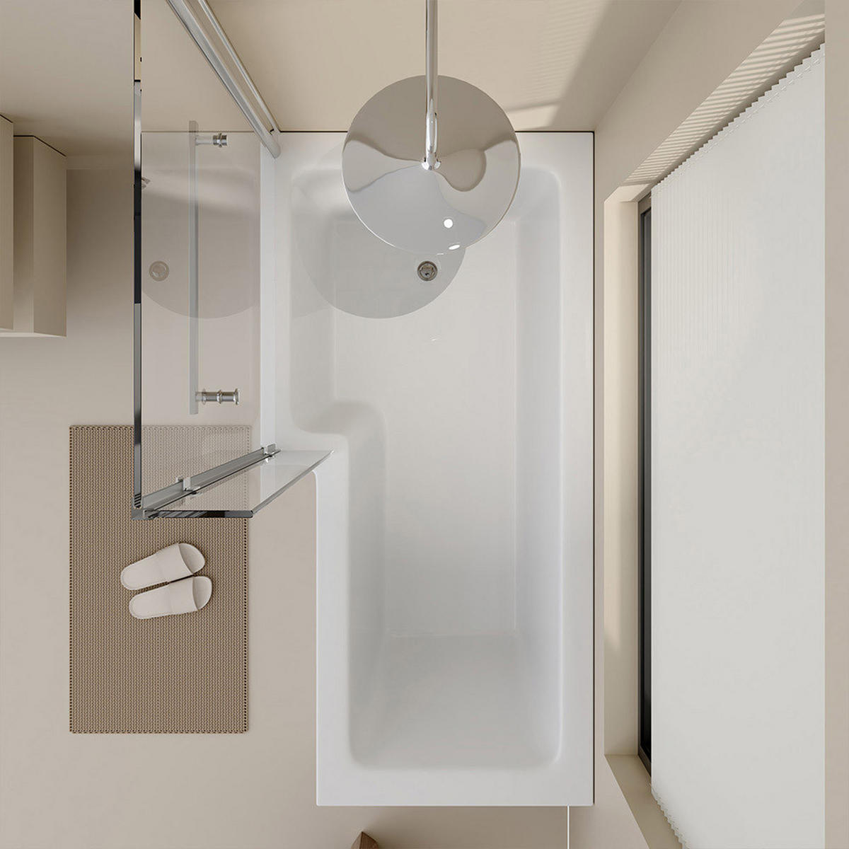 BADEWANNE ELARA - Seitenauslage: Rechts - Weiß, Keramik (170/53/85cm) - Home Deluxe