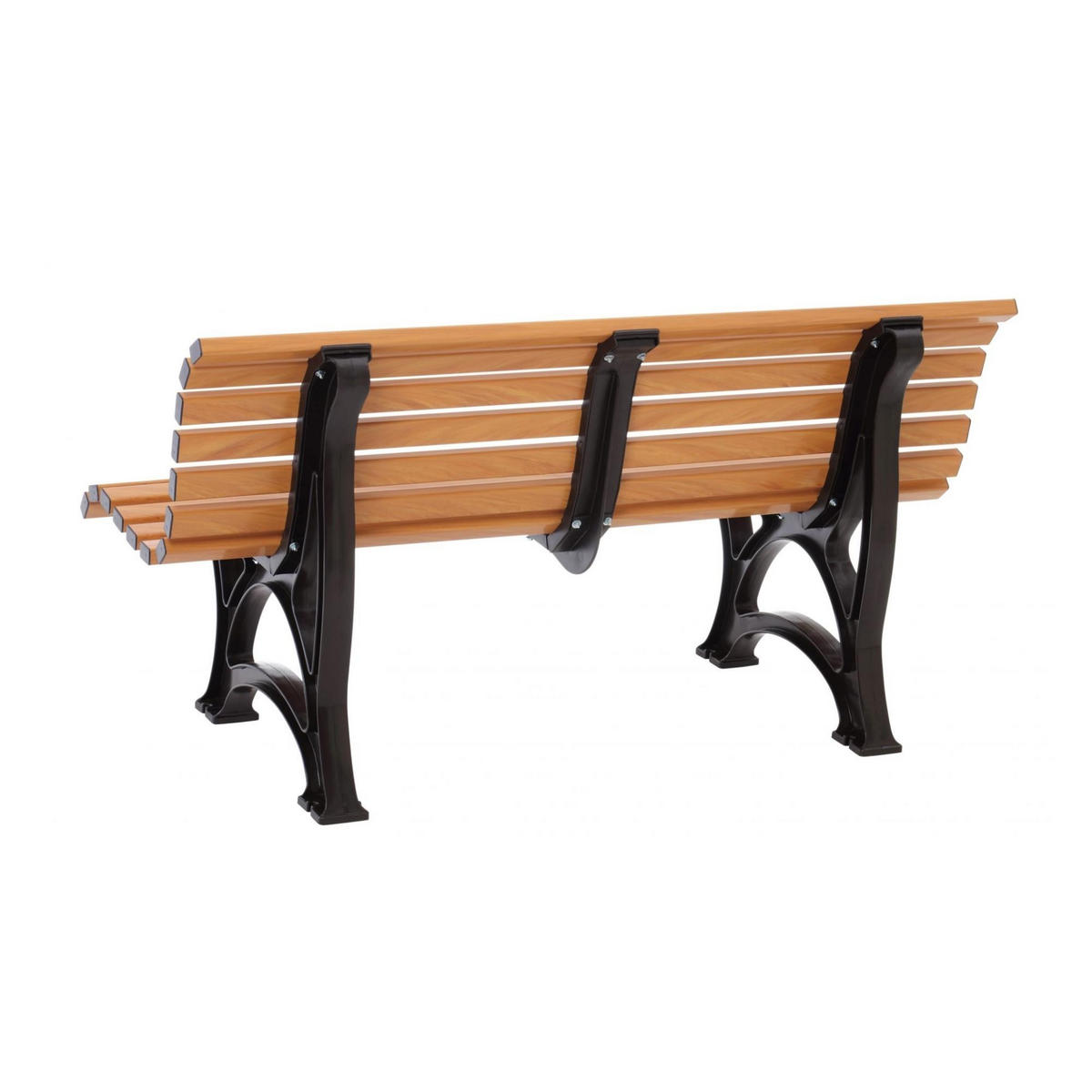 GARTENBANK Jamaika 3 Sitzer Holzoptik 80 x 150 x 64 cm Witterungskunststoff & UV Beständiger Kunststoff - Beige, Kunststoff (150/80/64cm) - PROREGAL