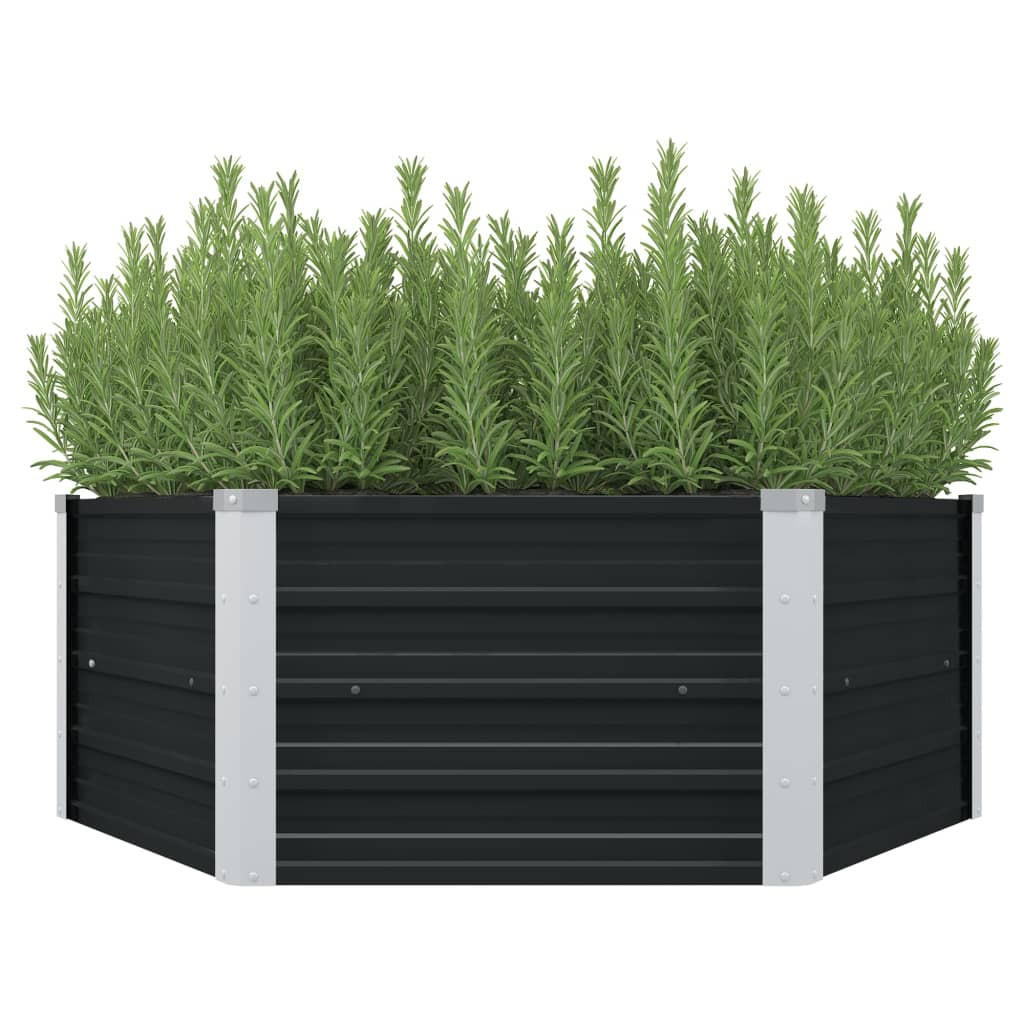 vidaXL Hochbeet Grau 129x45x129 cm
