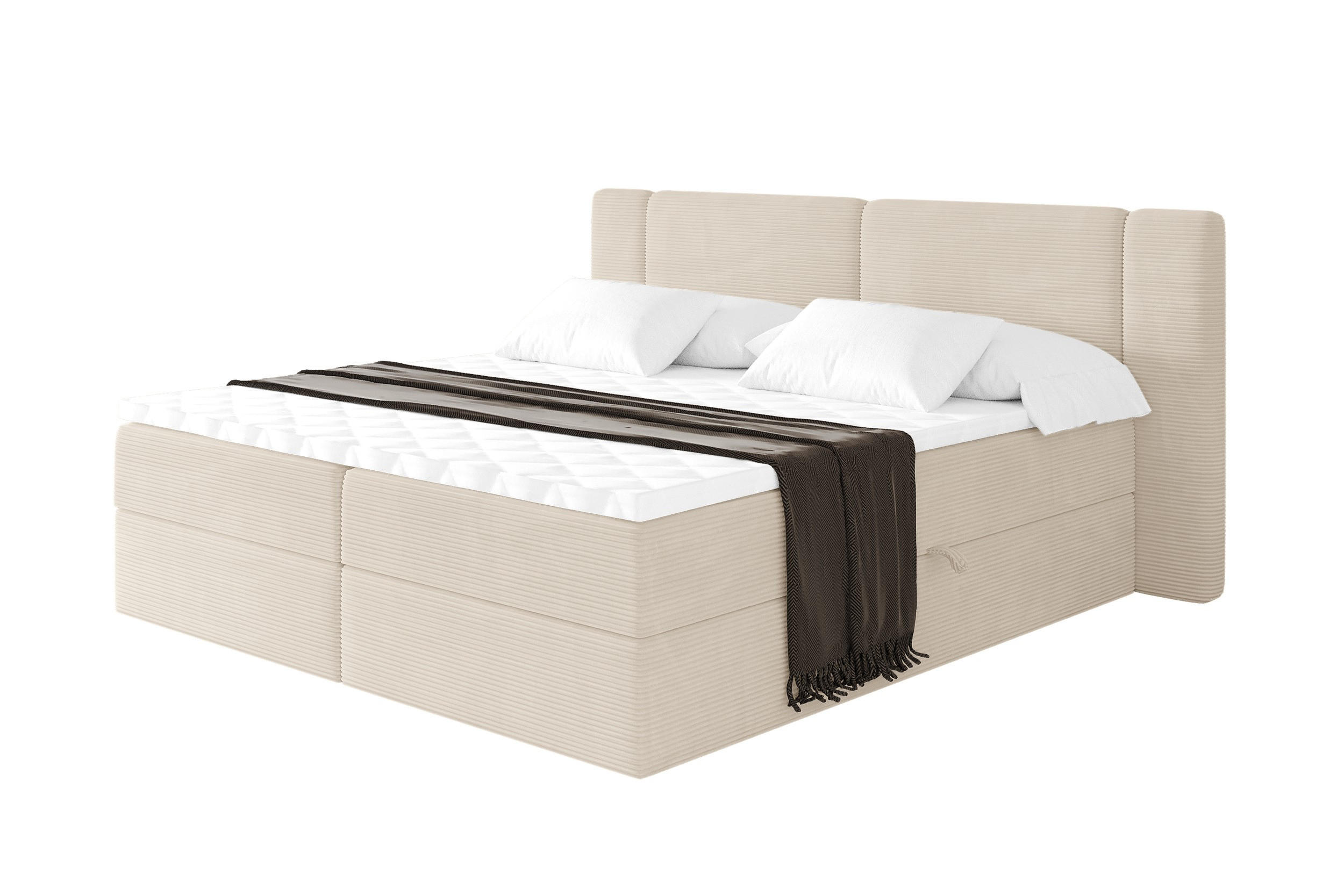 BOXBETT mit Matratze H3 - EVON - 140x200 cm Beige - Ecru, Holzwerkstoff (140/200cm) - ALTDECOR
