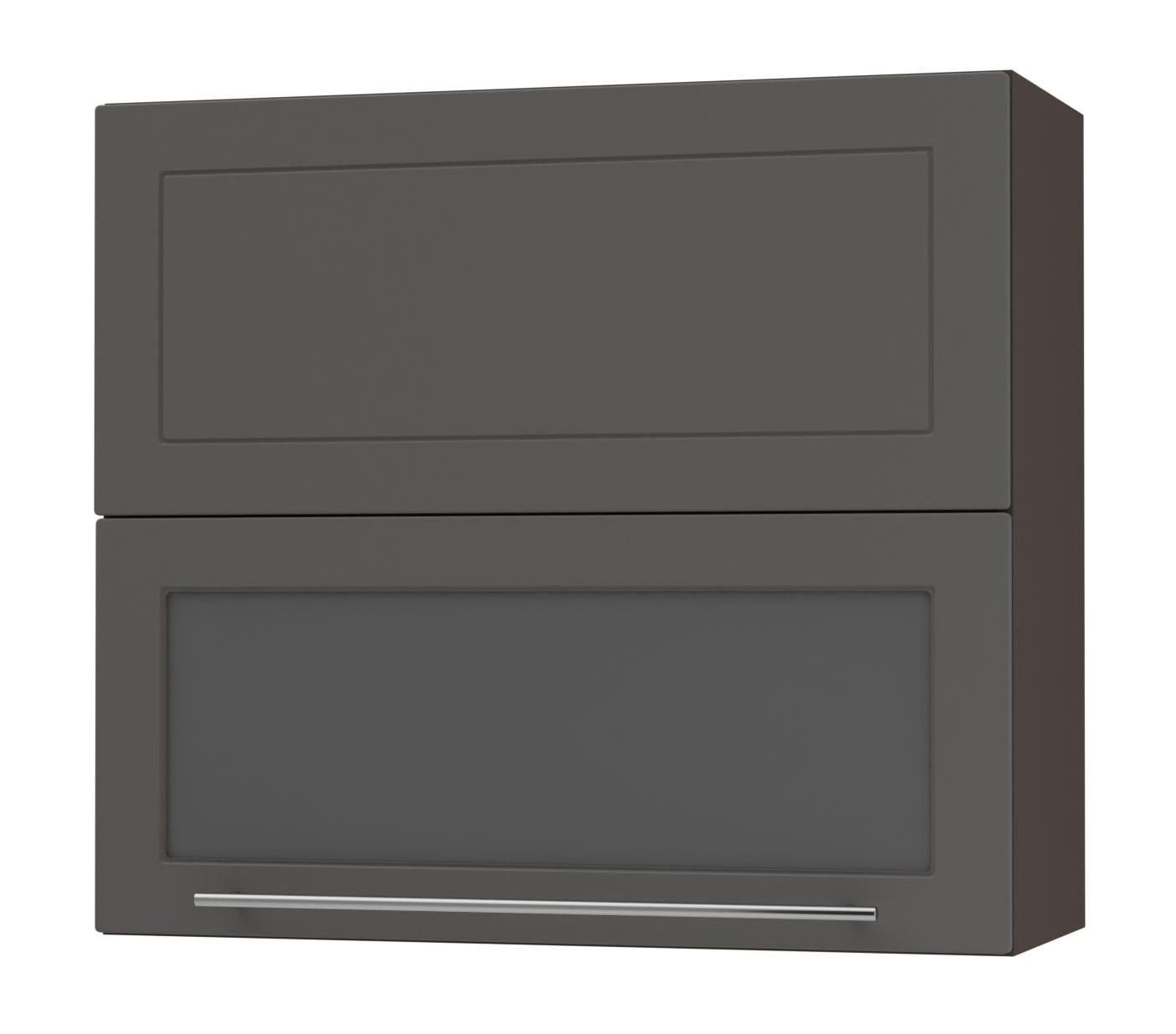 KÜCHENHÄNGESCHRANK Kvantum W8BS/80 Graphit Matt / Lava Matt 80 / 32,5 / 72cm - Dunkelgrau/Graphitfarben, Holz/Holzwerkstoff (80/72/32.5cm) - Feldmann-Wohnen