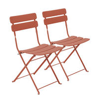 GARTENSTUHL 2-tlg., Terrakotta - Grün, Metall (48/81/42cm) - Oviala