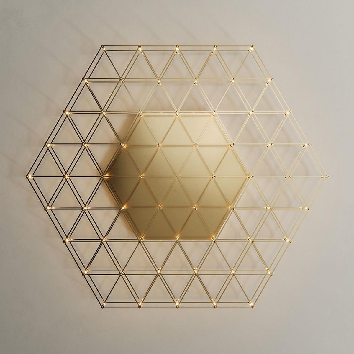 LED-WANDLAMPE Atom Gold Ø 60cm - Goldfarben, Metall (60/60/3.5cm) - s.luce