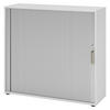 ROLLLADENSCHRANK - 3 Ordnerhöhen 40/120/110 cm in Grau/Silberfarben Streifengriff (Kunststoff) - Silberfarben/Grau, Holzwerkstoff (120/110/40cm) - bümö