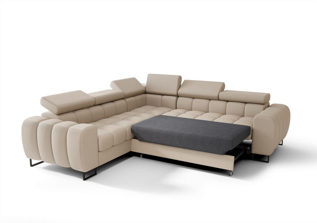 ECKSOFA Bastien Mit Schlaffunktion - Grün, Holzwerkstoff/Textil (260/260cm) - Fun Möbel