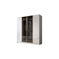 KLEIDERSCHRANK ATRIUM GLOSS 200/57/210 cm Push-to-Open ohne LED-Beleuchtung - Weiß, Holzwerkstoff (200/210/57cm) - Lookway