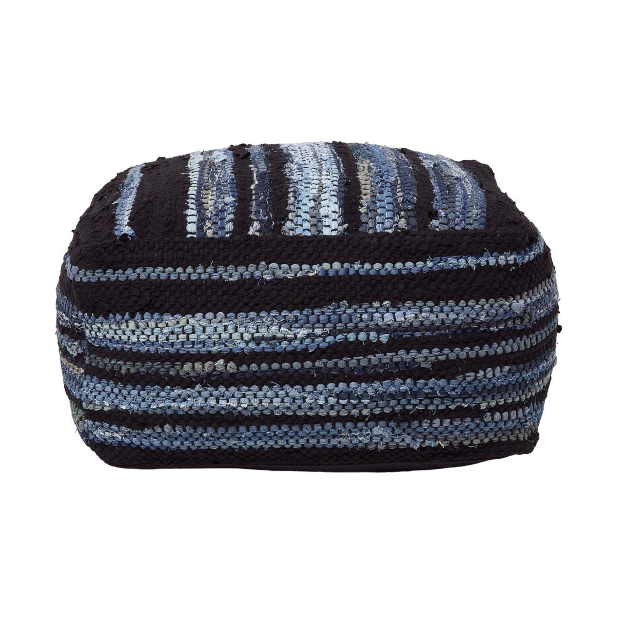 SITZPOUF Texas blau gestreift, 60/60/30 cm - Blau, Textil (60/30/60cm) - Homescapes