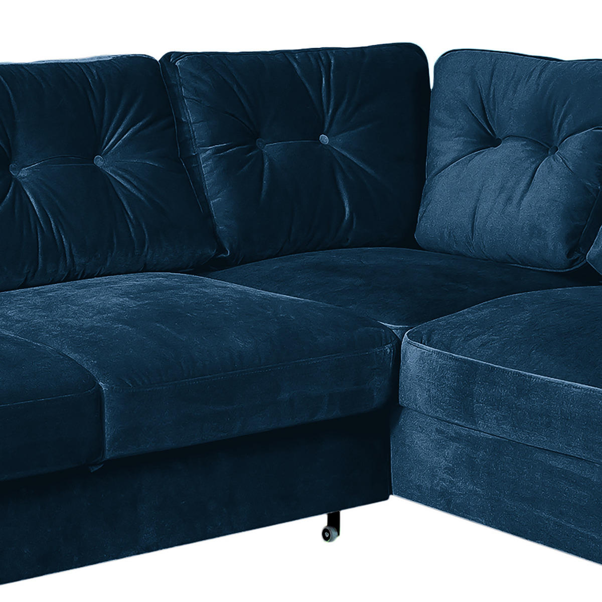 WOHNLANDSCHAFT mit Longchair - Schwarz/Dunkelblau, Buchenholz/Textil (297/90/200cm) - home24