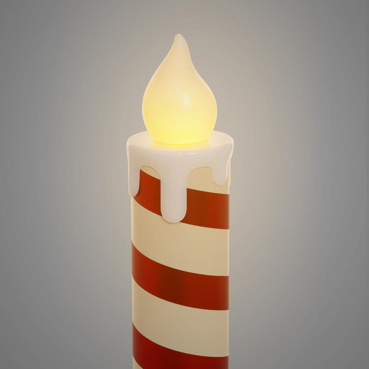 LED WEIHNACHTSKERZE 2er Set Weiß-Rot 82 cm Warmweiß Batteriebetrieben Timer - Multicolor, Kunststoff (15/82/15cm) - ECD-Germany