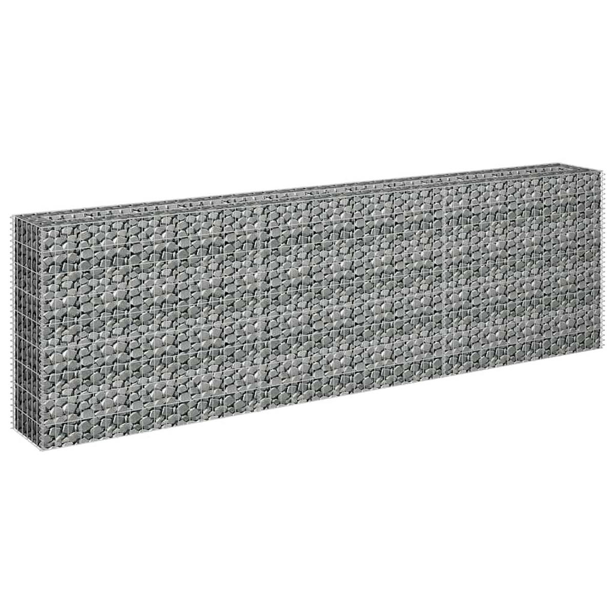 GABIONEN Hochbeet ROON aus Stahl | 270x30x90cm | Steinkorb Gabionengitter - Silberfarben, Metall (270/90/30cm) - DELUKE
