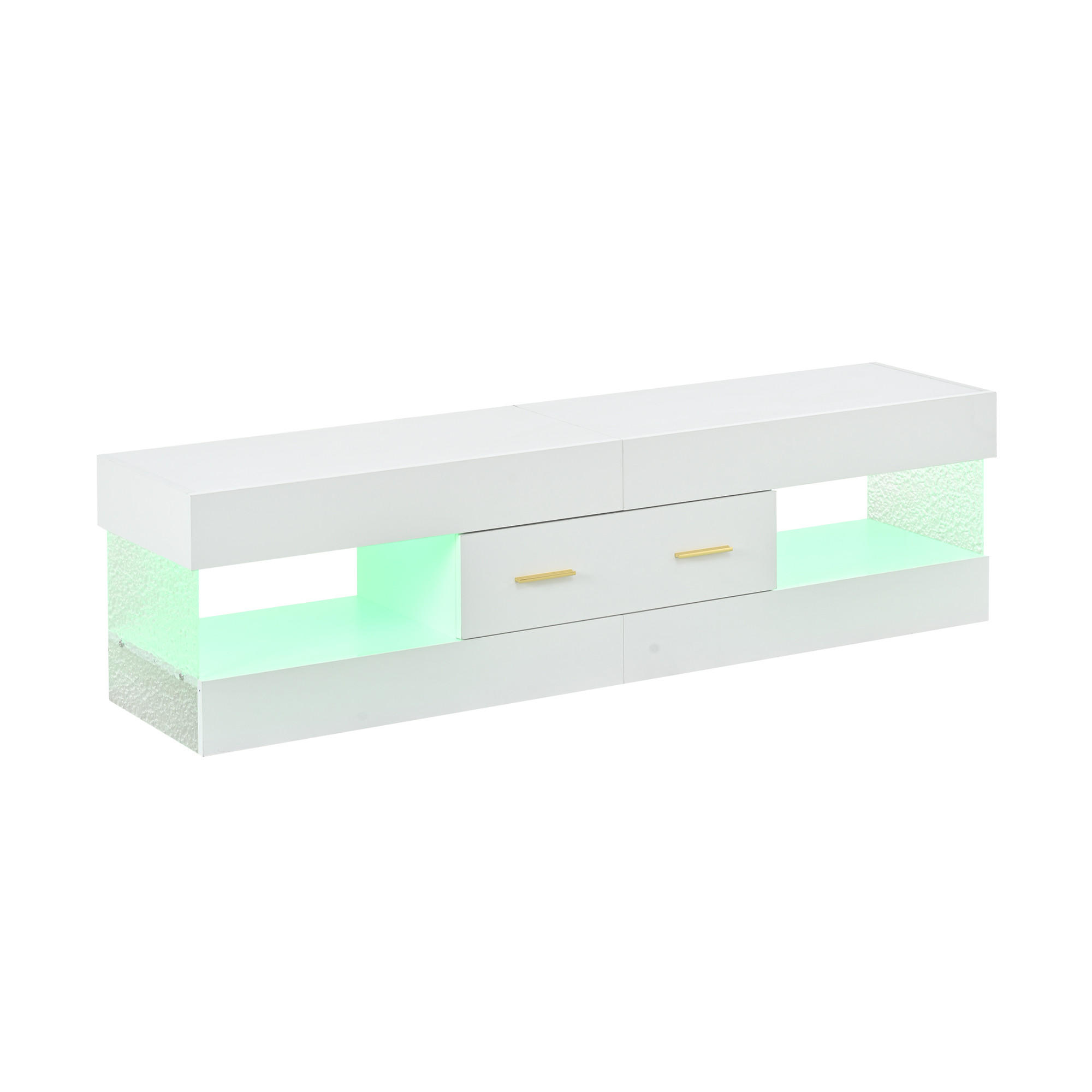TV-ELEMENT152X35X40CM Weiß Lowboard mit App-gesteuerter LED-Beleuchtung - Weiß, Holz (46.71/18.21/89cm) - Raelunyi