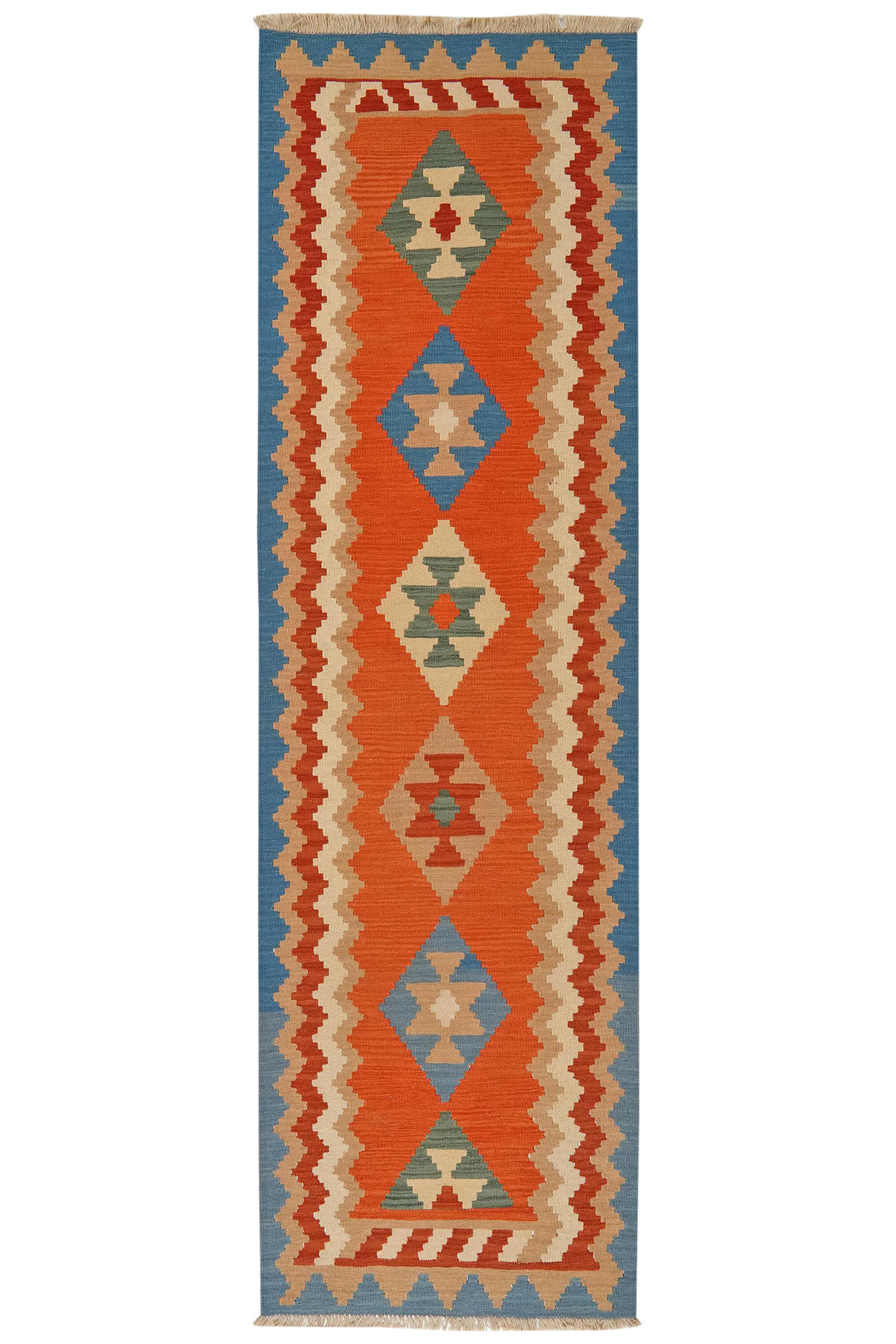 LÄUFER Gashgai Kelim Rot 298/88 cm Schurwolle - Rot, Textil (88/298cm) - Looma