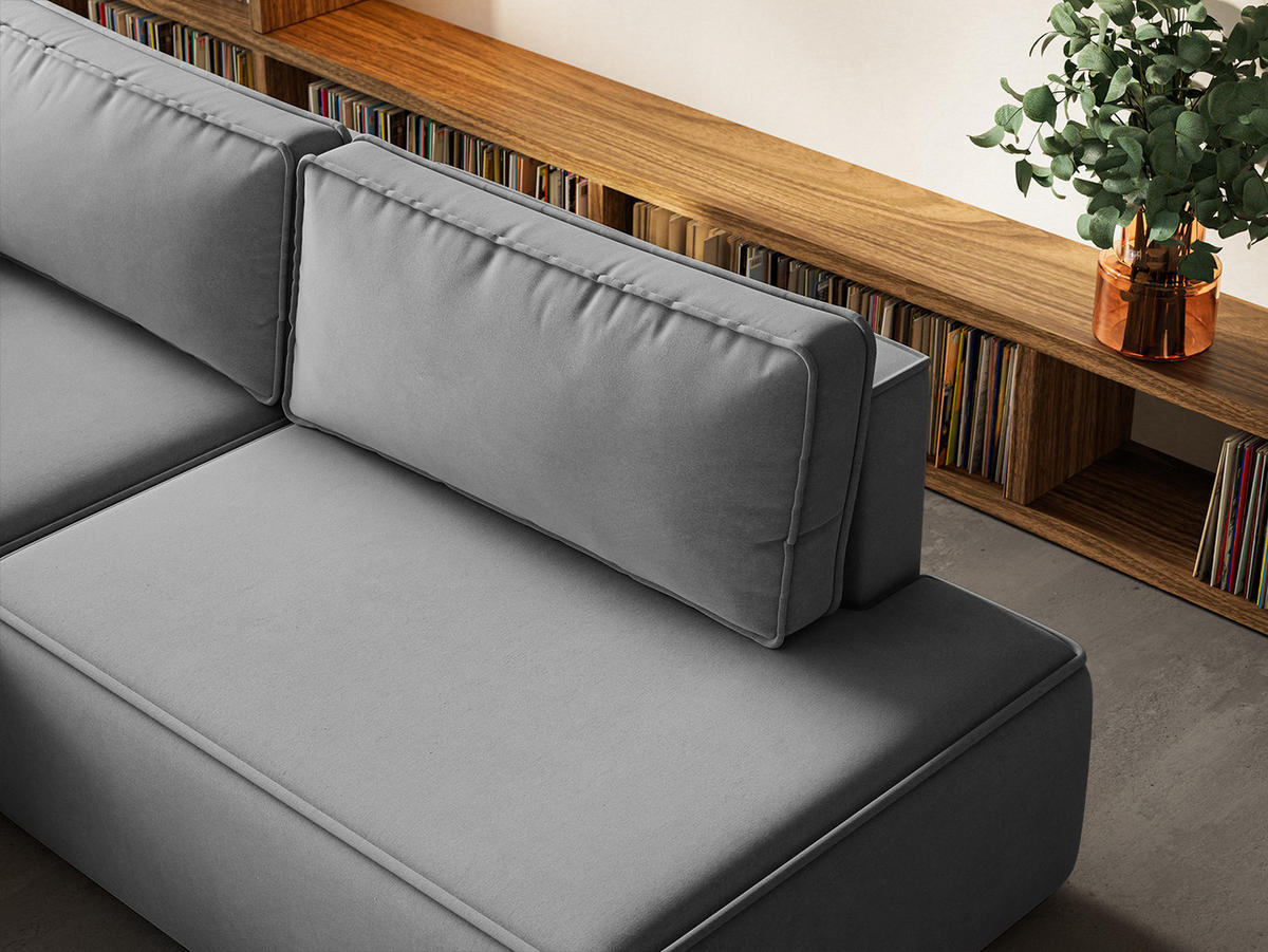 ECKSOFA Sarro mit Schlaffunktion, Grau - Grau, Textil (165/260cm) - Fedve