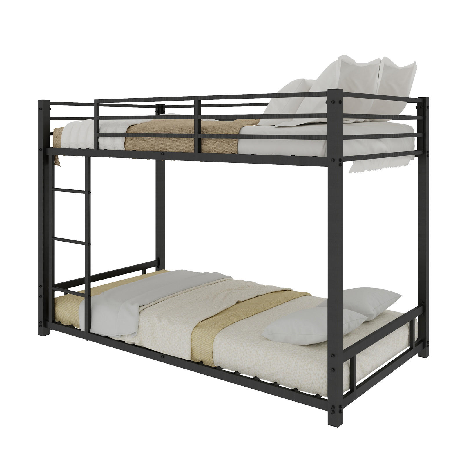 ETAGENBETT Metall 90x190 cm Schwarz - Schwarz, Metall (90/190cm) - Meubliv