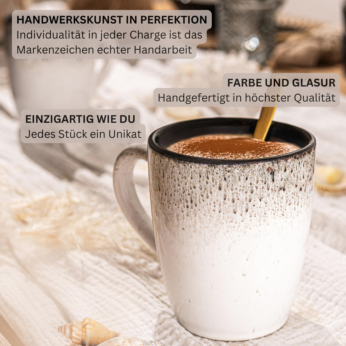 KOMBISERVICE SANSIBAR - 30-teilig aus Steingut - Schwarz, Keramik (44/45/54cm) - Sänger