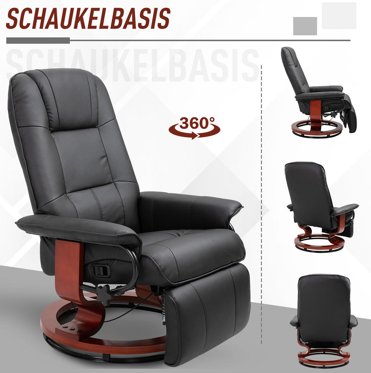 RELAXSESSEL 78/100/87 cm Schwarz aus Schaumstoff mit Liegefunktion - Schwarz, Kunststoff (87/100/78cm) - OKMYHOME