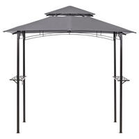 ZAHRADNÍ PAVILON Ocel šedý 240/148 cm Naro - šedá/černá, kov (240/245/148cm) - Beliani