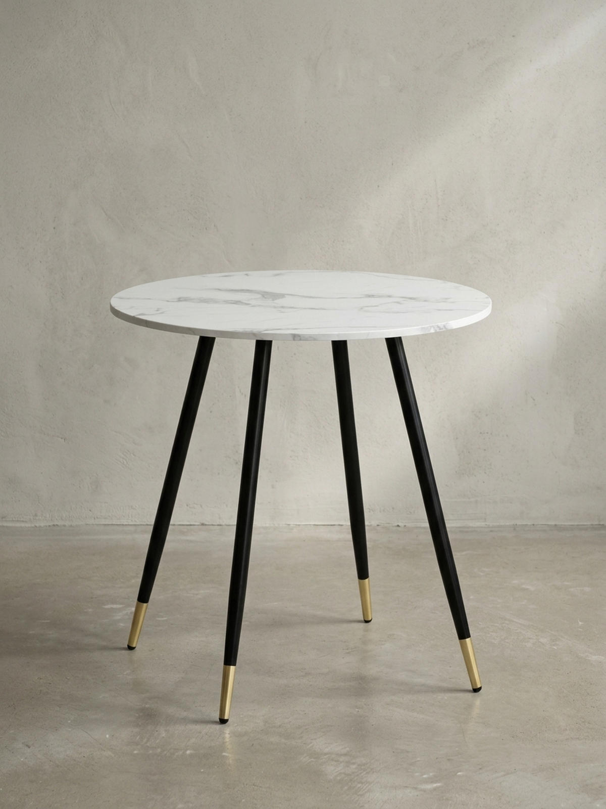 ESSTISCH Marmoroptik Metall Rund Modern, Weiß 75x75x76 cm - Goldfarben/Weiß, Holzwerkstoff/Metall (75/75/76cm) - KADIMA DESIGN