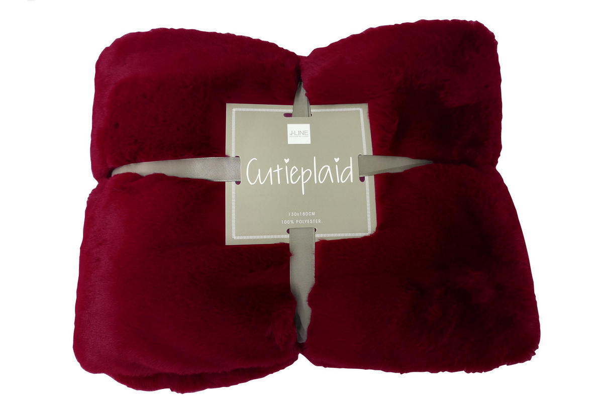 PLAID CUTIE - Textilwaren - Rot - 180/130/3 cm - Rot, Textil (130/180cm) - J-Line