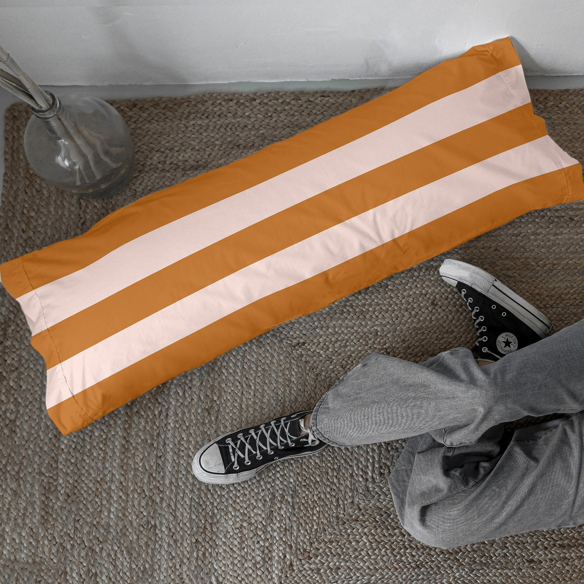 KISSENBEZUG breton 50x75 cm (x2) orange - Orange, Textil (50/75cm) - Happy Friday