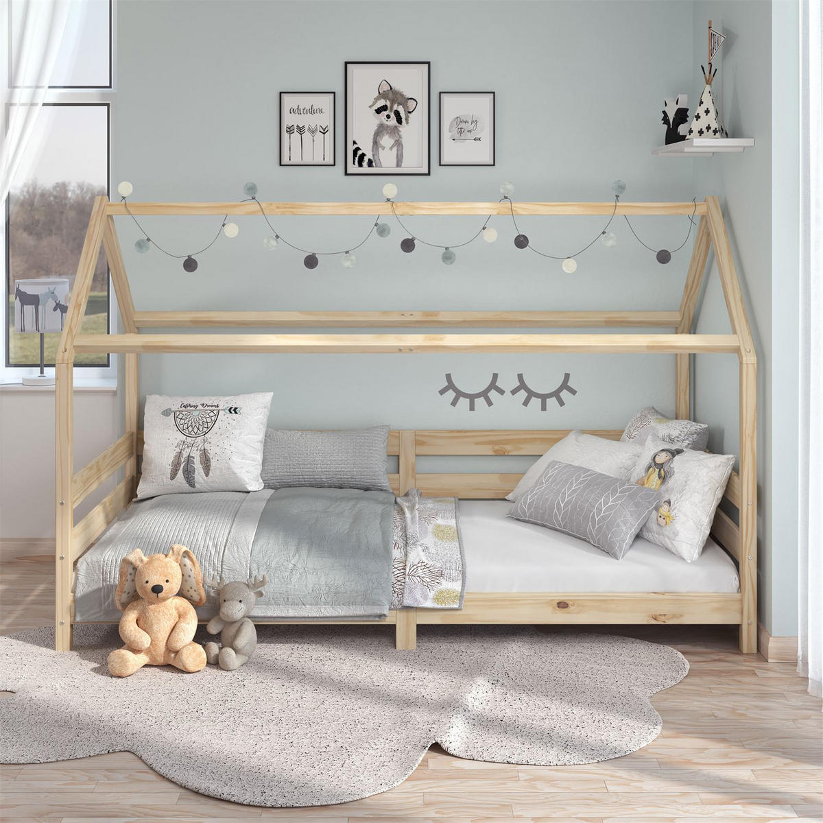 HAUSBETT FINA 90X200 CM - Naturfarben, Holz (96/134/206cm) - IDIMEX