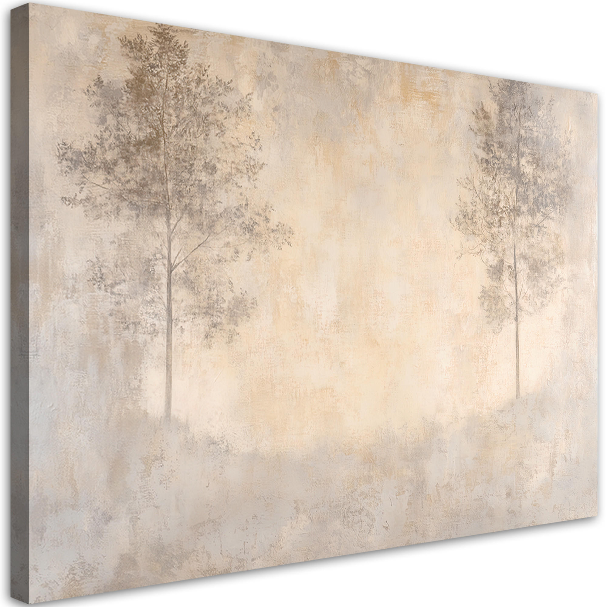WANDBILD wald nebel - Beige, Textil (60/40cm) - Feeby