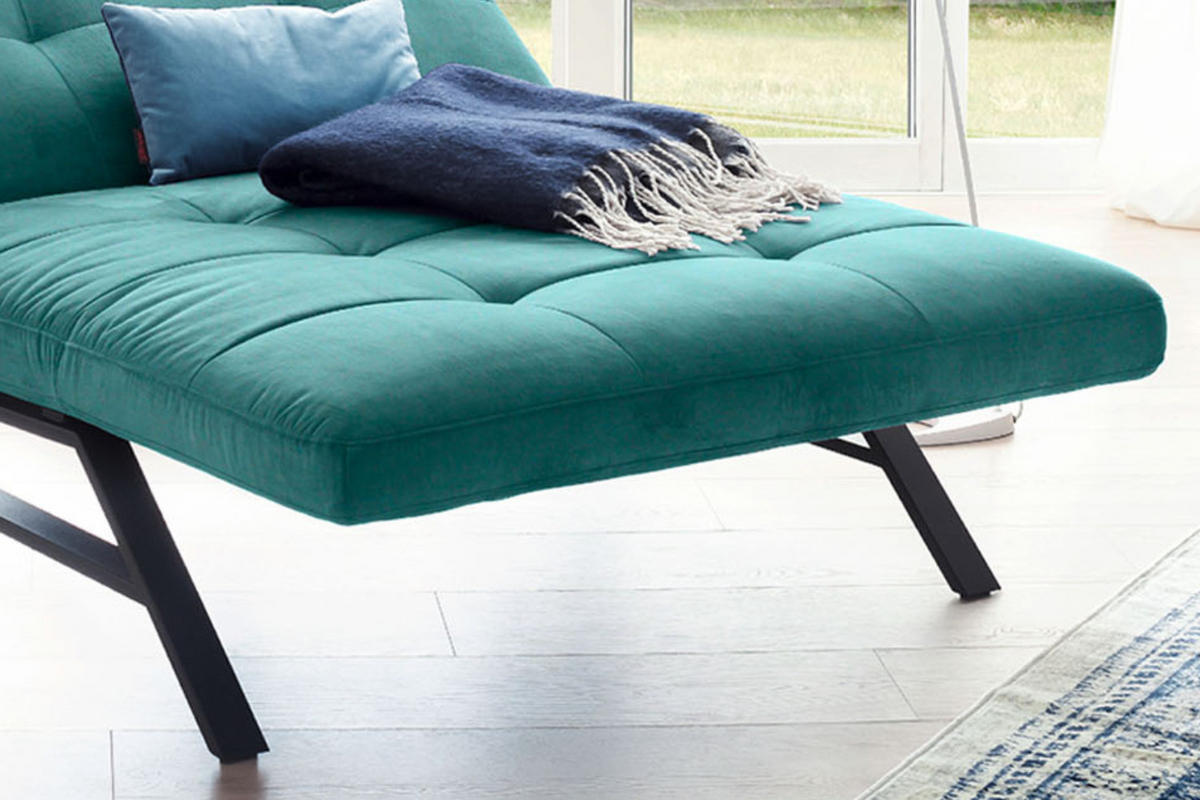 LIEGE MIT MOTORISCHER RELAXFUNKTION AMERIVA Smaragdgrün Velvet Relaxfunktion - Smaragdgrün/Schwarz, Textil (120/110/158cm) - KAWOLA