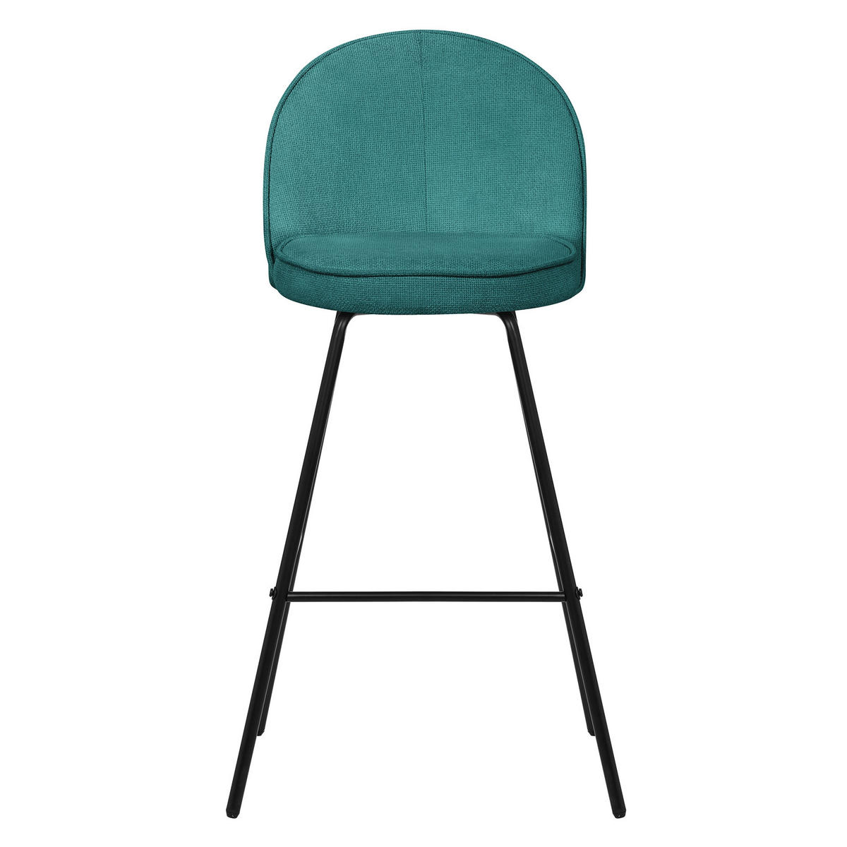 BARHOCKER 2er Set Petrol mit Stoffbezug - Petrol/Schwarz, Textil/Metall (52/102/50cm) - ML-DESIGN