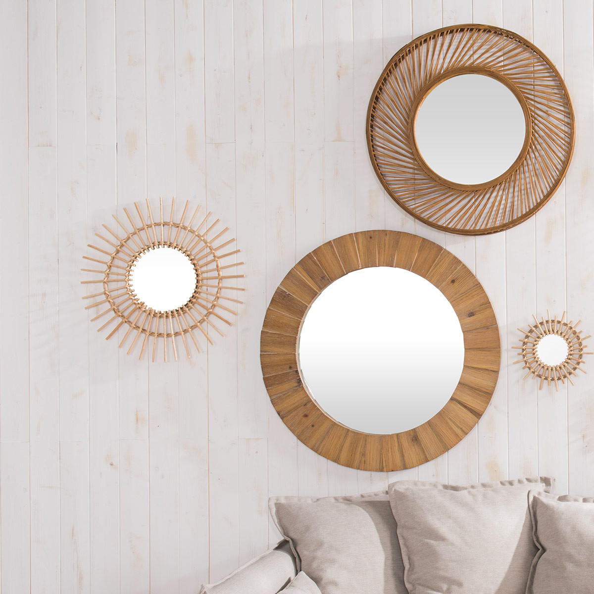 SPIEGEL im Bambusrahmen 72/72/7,4 cm - Braun, Naturmaterialien (72/7.4/72cm) - Atmosphera Createur d´interieur