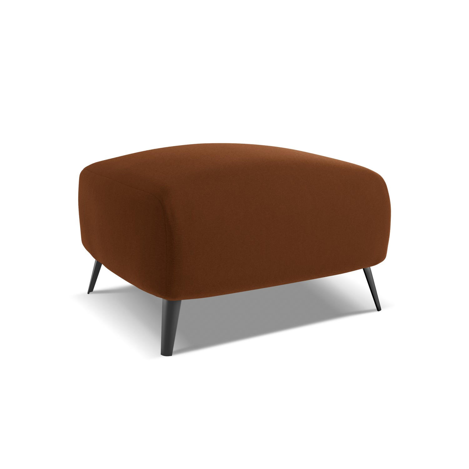 POUF Samt Stoff Orange - Terracotta/Schwarz, Textil/Metall (65/44/65cm) - LaMiaSofa