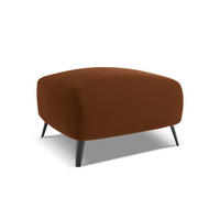 POUF Samt Stoff Orange - Terracotta/Schwarz, Textil/Metall (65/44/65cm) - LaMiaSofa