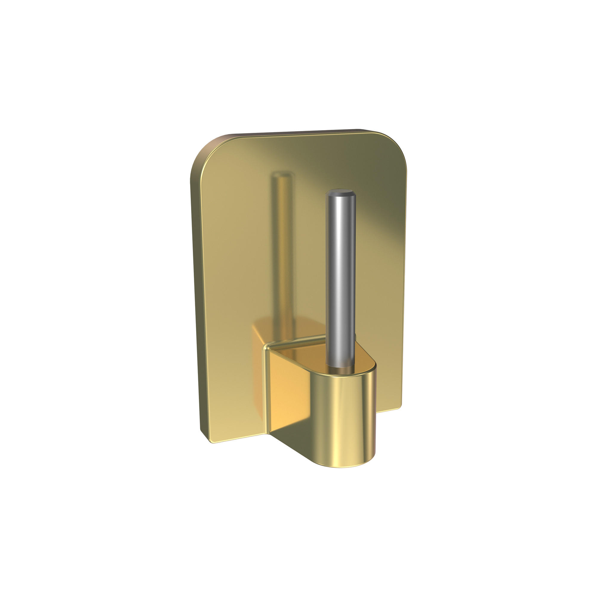 KLEBEHAKEN MIT METALLSTIFT für Vitragestangen, Messing-farbig, Packung 4 Stück - Messingfarben, Kunststoff/Metall (1.7/2.4/1.2cm) - INTERDECO