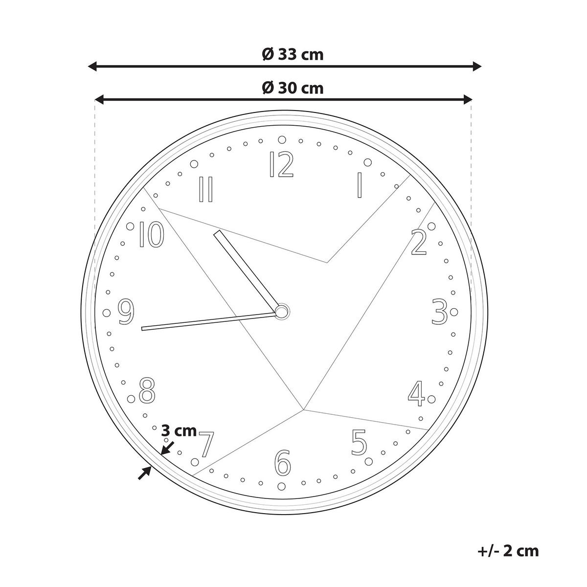 WANDUHR Glas bunt Davos - Multicolor, Glas (33/33/6cm) - Beliani