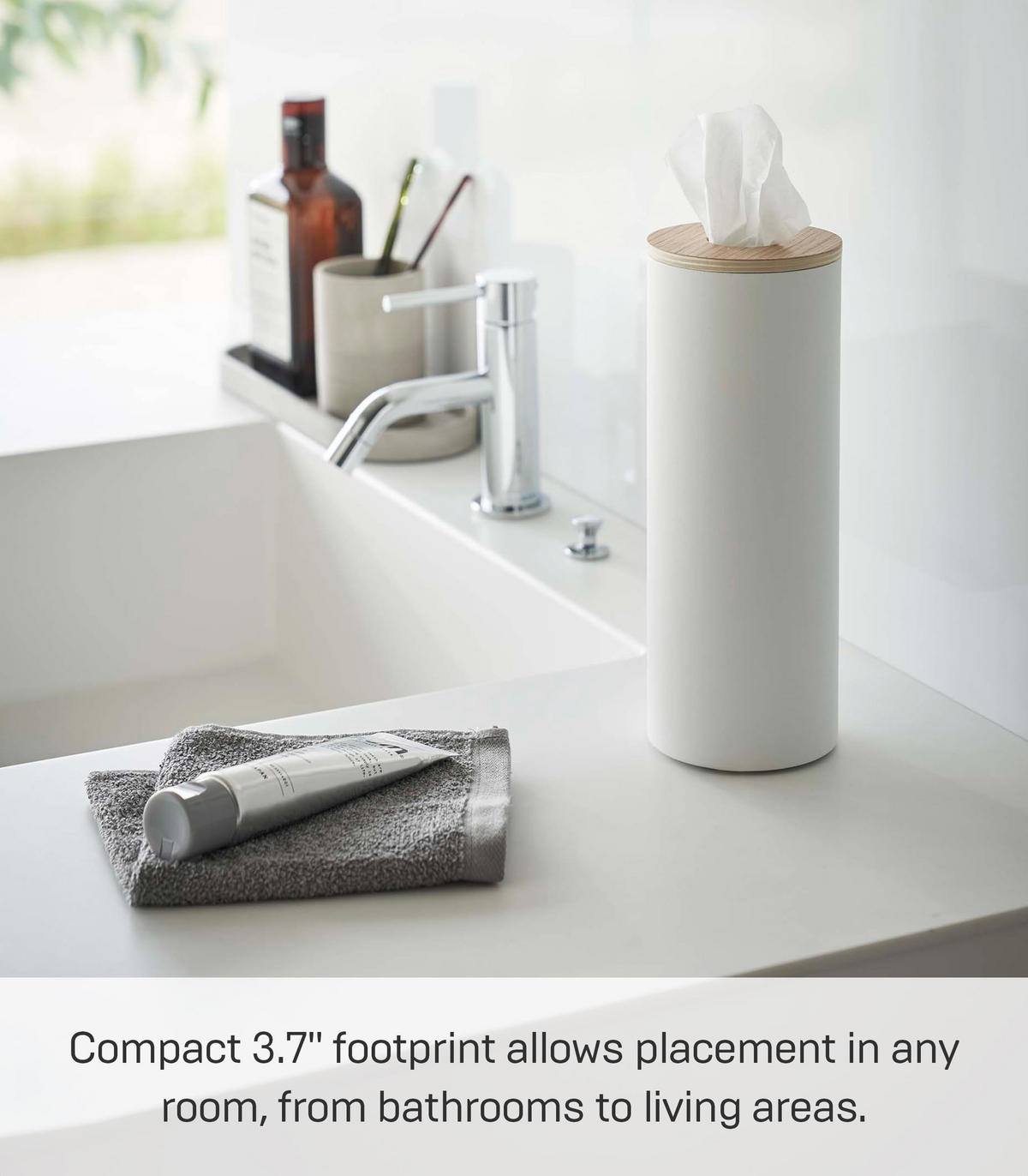 KOSMETIKTUCHSPENDER Rin 5982 weiß 23,8x9,2x9,2 cm - Braun, Metall (9.19/23.8/9.19cm) - Yamazaki