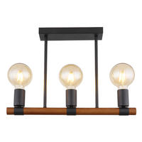 DECKENLEUCHTE Heinrich Holz Schwarz Braun - Braun, Holz (50/60/45cm) - Globo Lighting