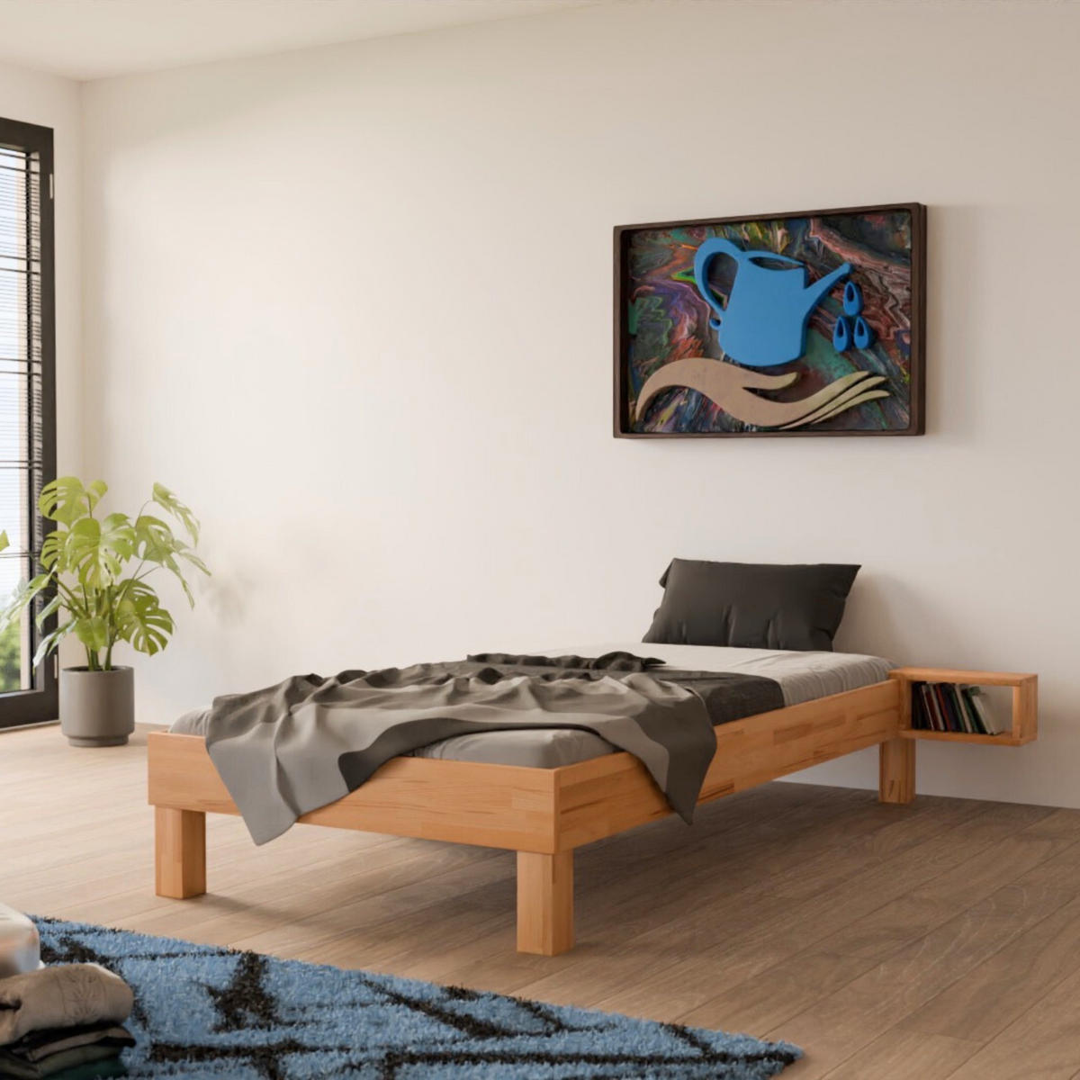 FUTONBETT 100/200 cm aus Kernbuche - Braun, Holz (100/200cm) - MeinMassivholz