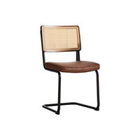 SCHWINGSTUHL DE-36881 2er-Set mit Rattan-Rückenlehne und PU-Leder-Sitz Braun - Braun, Metall (58/86/46cm) - ComfortXL