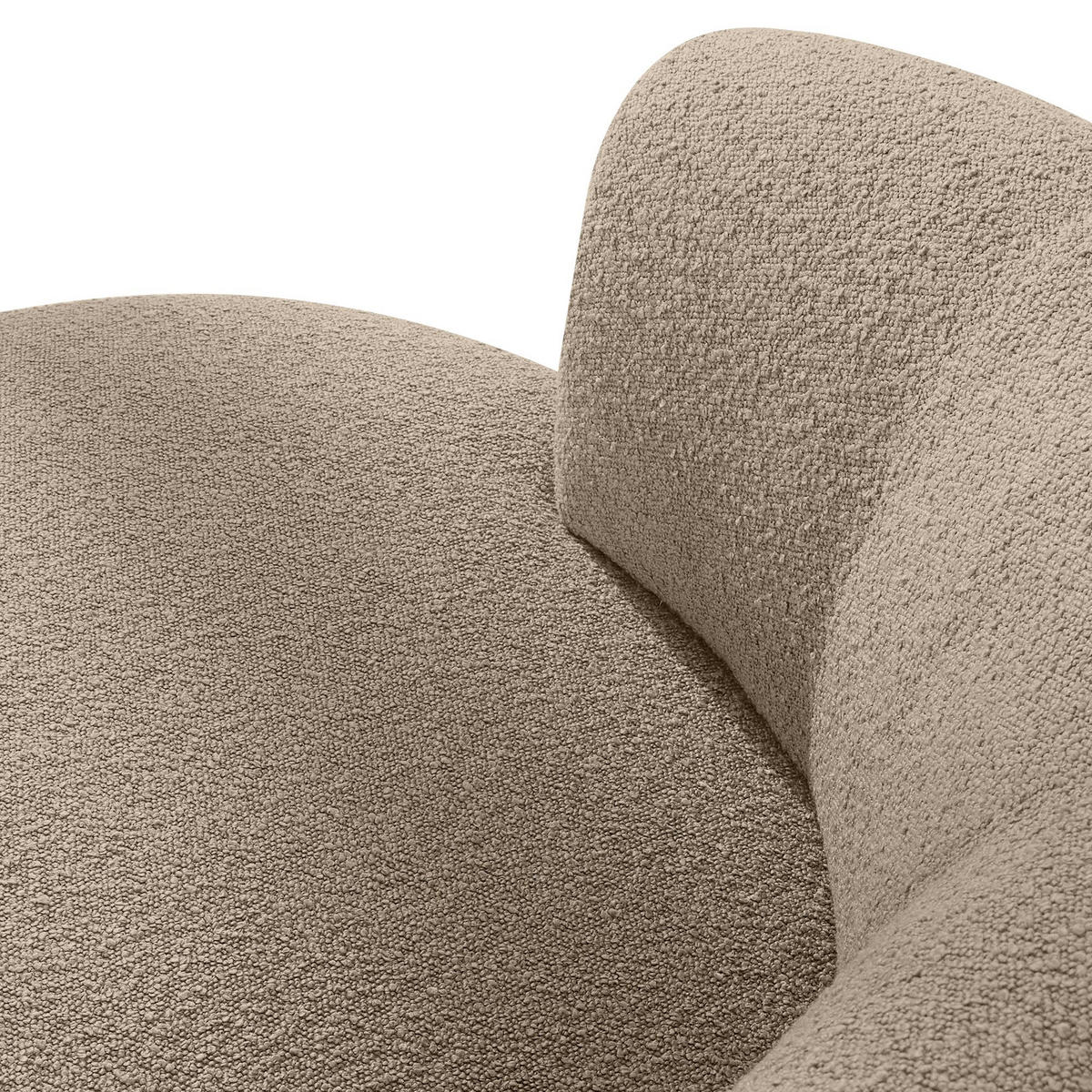 DREHSESSEL VIRA, Beige, Bouclé - Beige/Schwarz, Holz/Holzwerkstoff (105/76/100cm) - KONSIMO®