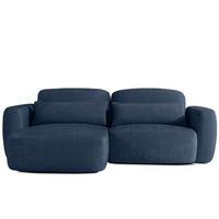 ECKSOFA links ELOSA - Dunkelblau, Holz/Textil (245/165cm) - KONSIMO®