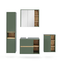 KOUPELNOVÁ SESTAVA NÁBYTKU Viola Zelená/umělecká - dub artisan/zelená barva, kompozitní dřevo (80/60/46cm) - Vicco