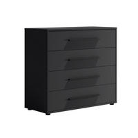 KOMMODE Maxivo Schwarz, mit Schubladen - Schwarz, Holzwerkstoff (90/87/40cm) - Bettso