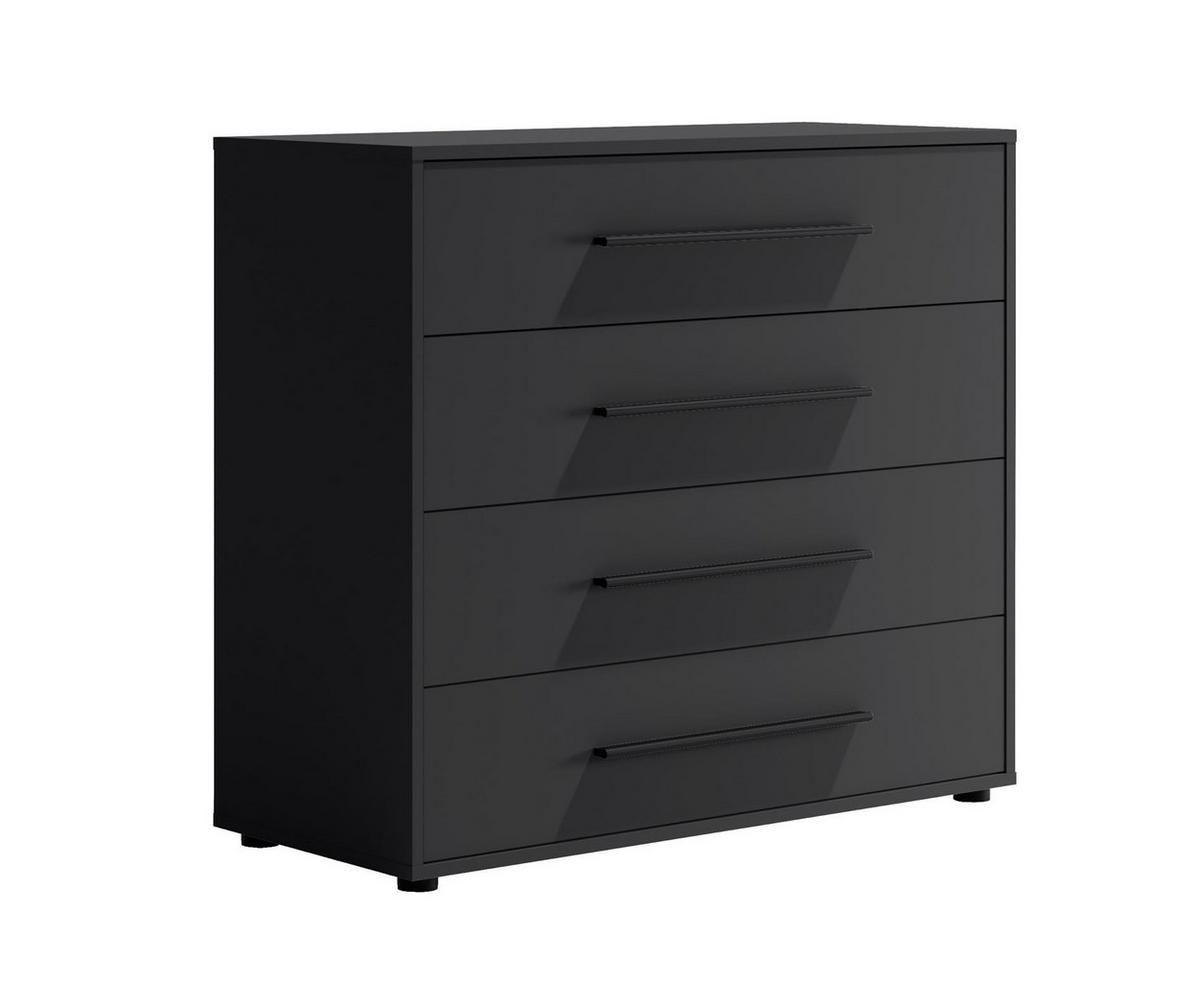 KOMMODE Maxivo Schwarz, mit Schubladen - Schwarz, Holzwerkstoff (90/87/40cm) - Bettso