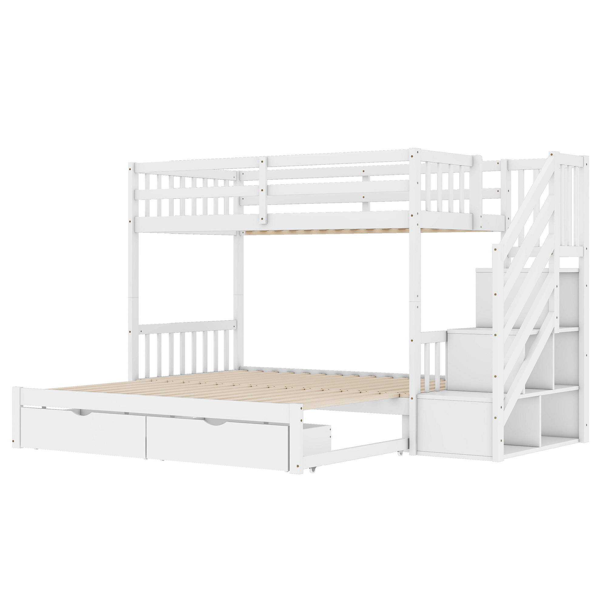 ETAGENBETT Kinderbett Weiß - Weiß, Holz (90/200cm) - ComfortXL