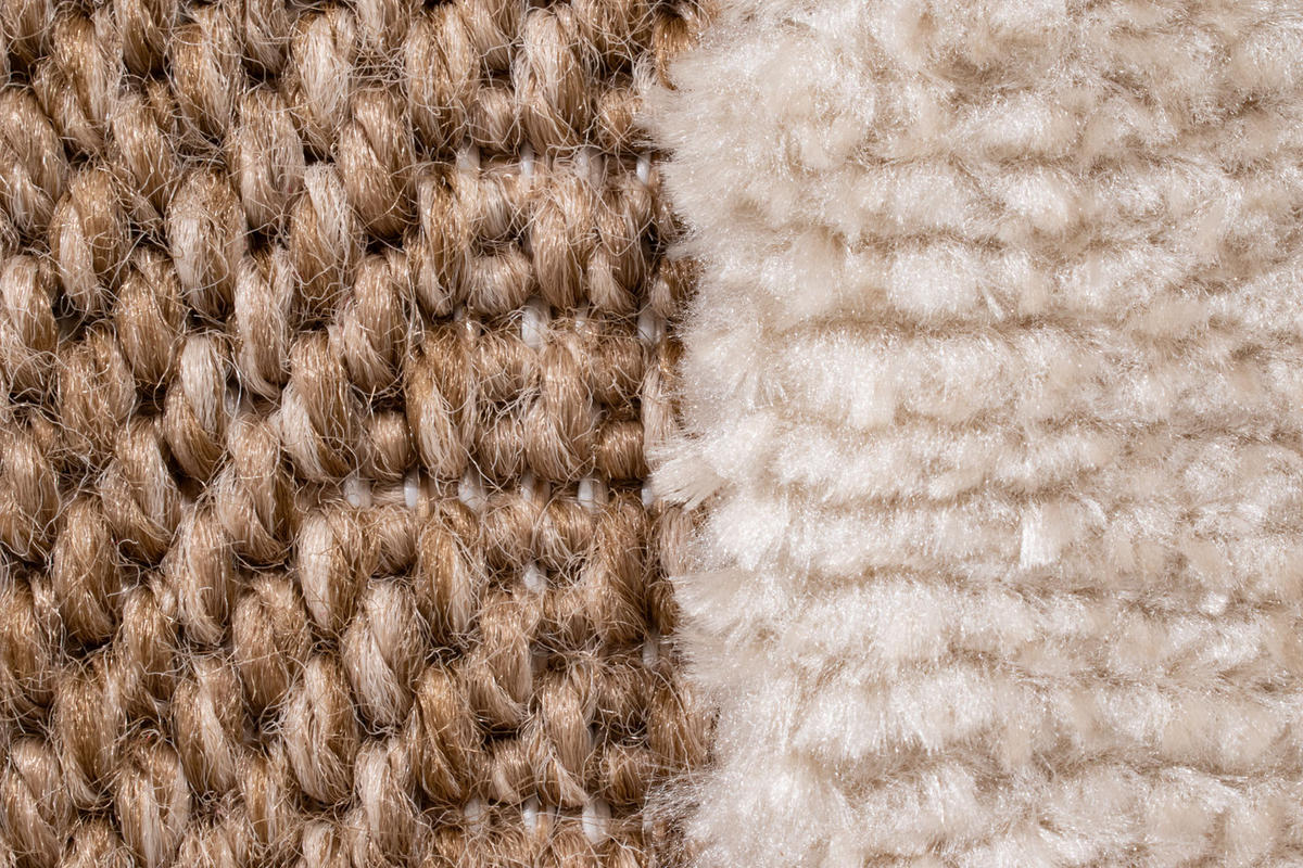 TEPPICH mit Juteoptik abstraktem weißem Palma 120x170 cm - Weiß, Textil (150/170cm) - Nazar Rugs