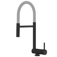 VORFENSTER-KÜCHENARMATUR, Umklappbar 6 CM, Schwarz Matt und Grau, 2-Strahl-Brause - Grau, Metall (21.3/48.2/21.3cm) - VIZIO