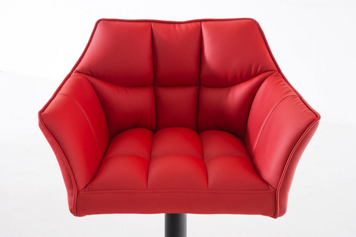 BARHOCKER Lederlook Rot - Rot/Schwarz, Textil/Metall (64/88/45cm) - CLP